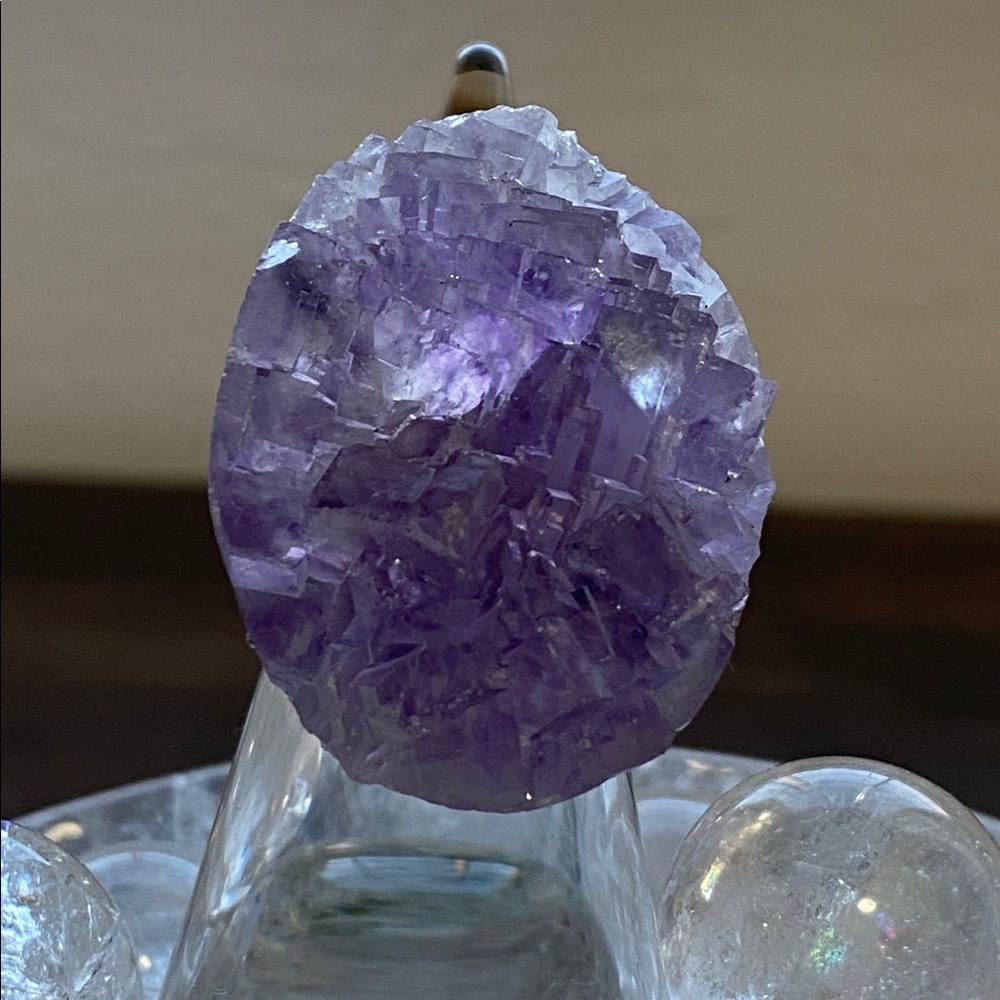 Natural Purple Fluorite Druzy Statement Ring – Raw Mineral Specimen Jewelry